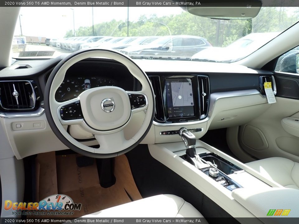 2020 Volvo S60 T6 AWD Momentum Denim Blue Metallic / Blond Photo #9