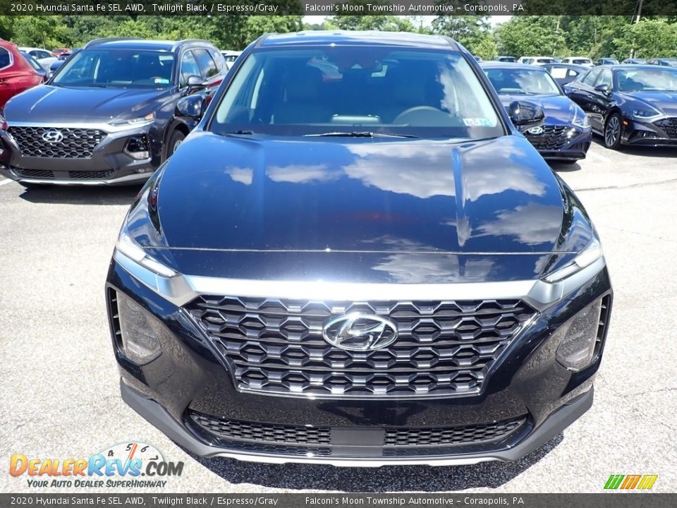 2020 Hyundai Santa Fe SEL AWD Twilight Black / Espresso/Gray Photo #7