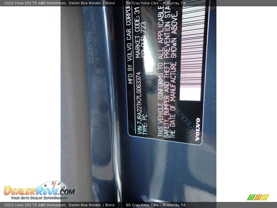 2020 Volvo S60 T6 AWD Momentum Denim Blue Metallic / Blond Photo #11