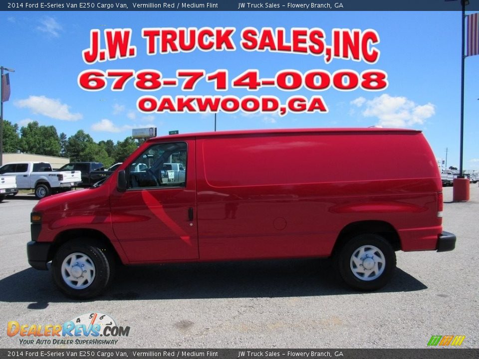 2014 Ford E-Series Van E250 Cargo Van Vermillion Red / Medium Flint Photo #2
