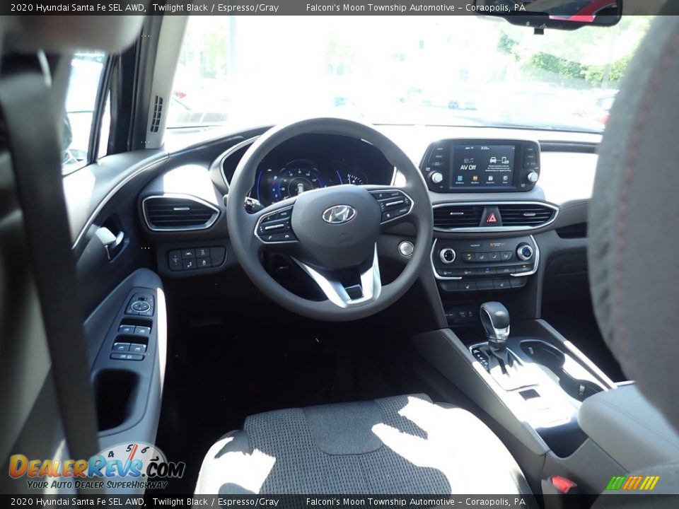 2020 Hyundai Santa Fe SEL AWD Twilight Black / Espresso/Gray Photo #9