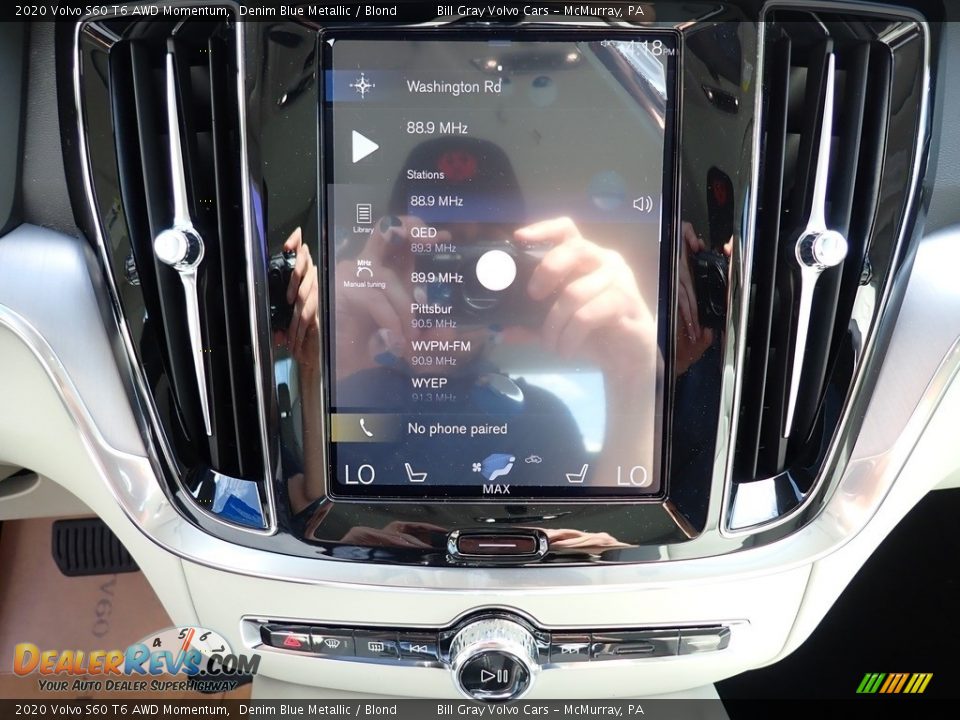 2020 Volvo S60 T6 AWD Momentum Denim Blue Metallic / Blond Photo #15