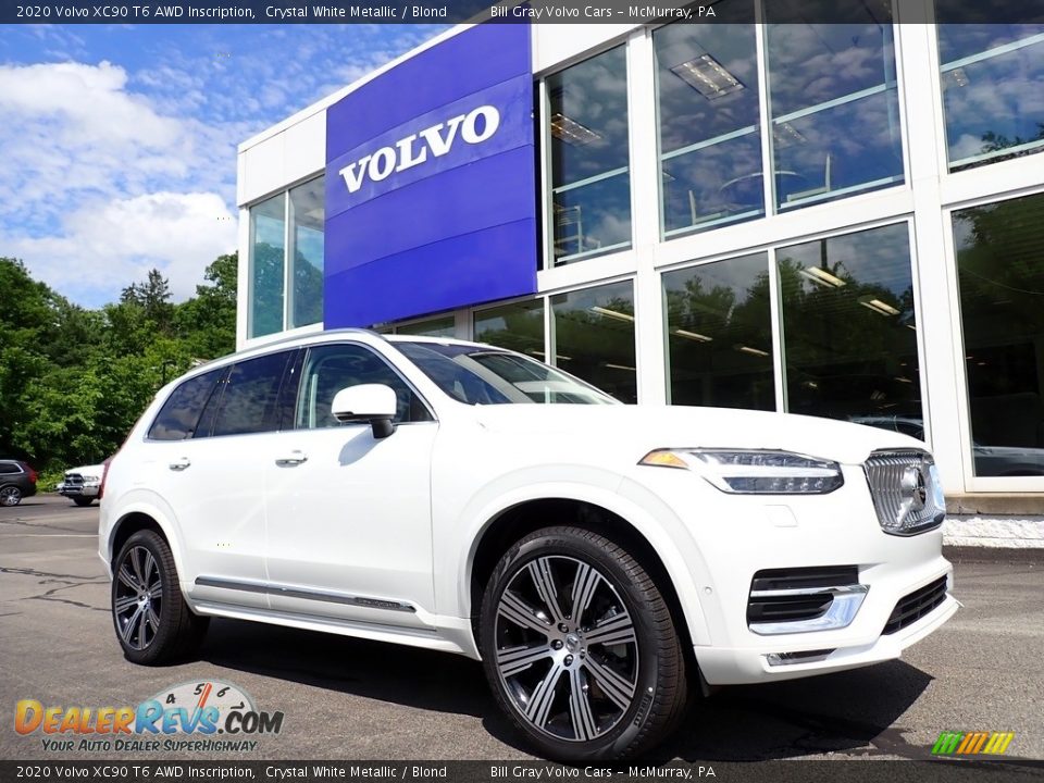 2020 Volvo XC90 T6 AWD Inscription Crystal White Metallic / Blond Photo #1