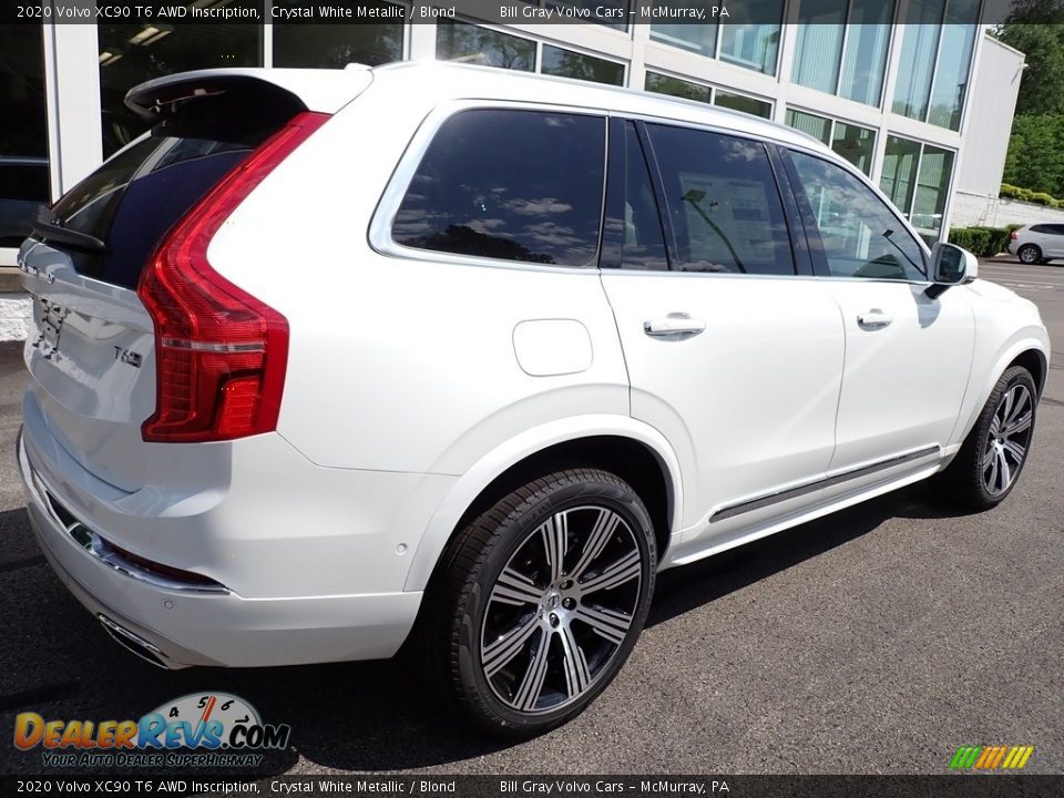 2020 Volvo XC90 T6 AWD Inscription Crystal White Metallic / Blond Photo #2