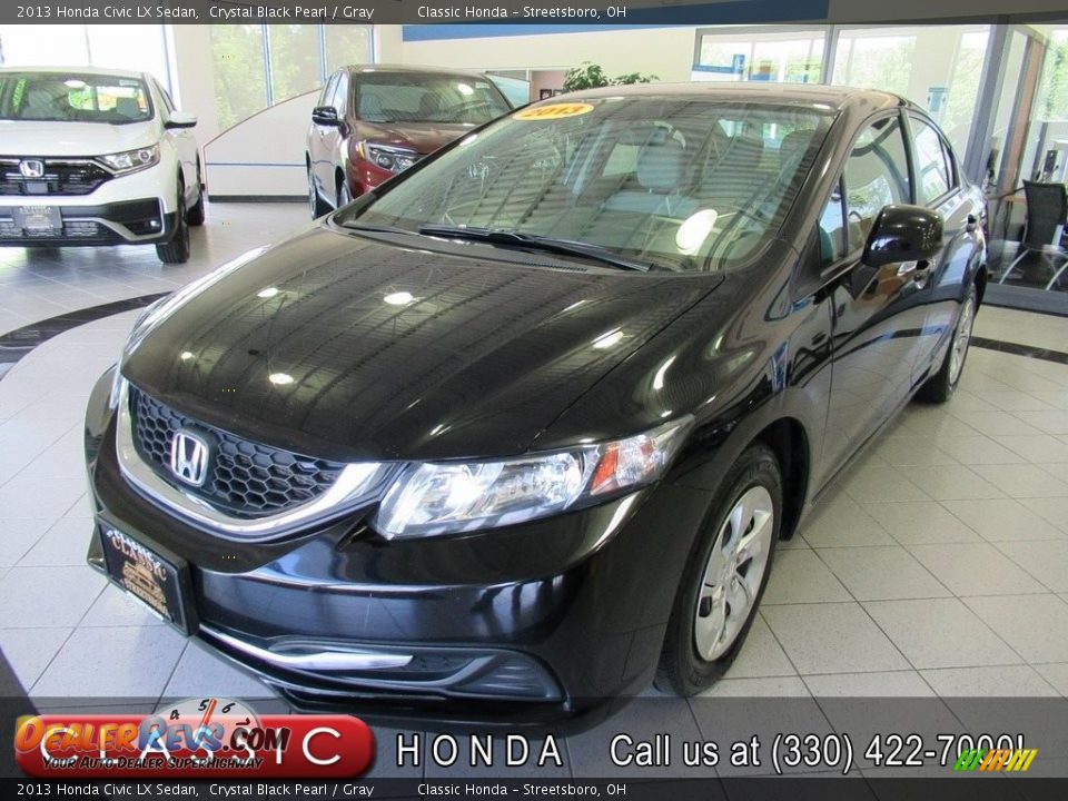 2013 Honda Civic LX Sedan Crystal Black Pearl / Gray Photo #1