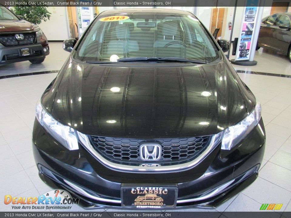 2013 Honda Civic LX Sedan Crystal Black Pearl / Gray Photo #2