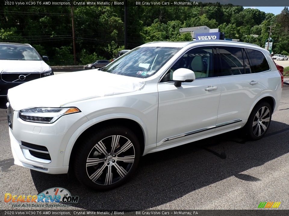 2020 Volvo XC90 T6 AWD Inscription Crystal White Metallic / Blond Photo #5