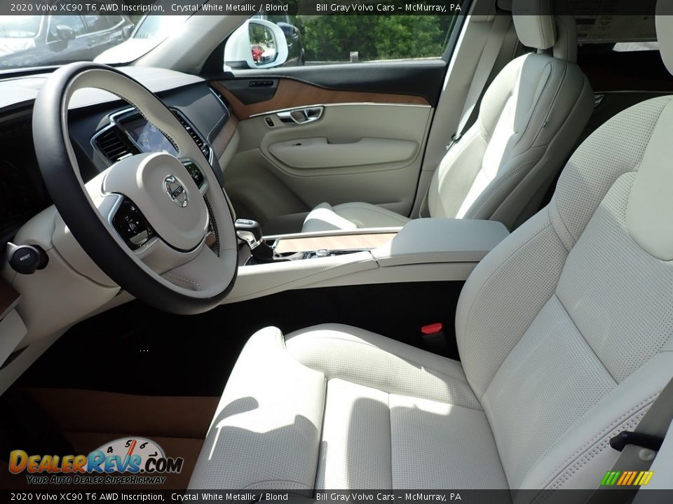 2020 Volvo XC90 T6 AWD Inscription Crystal White Metallic / Blond Photo #7