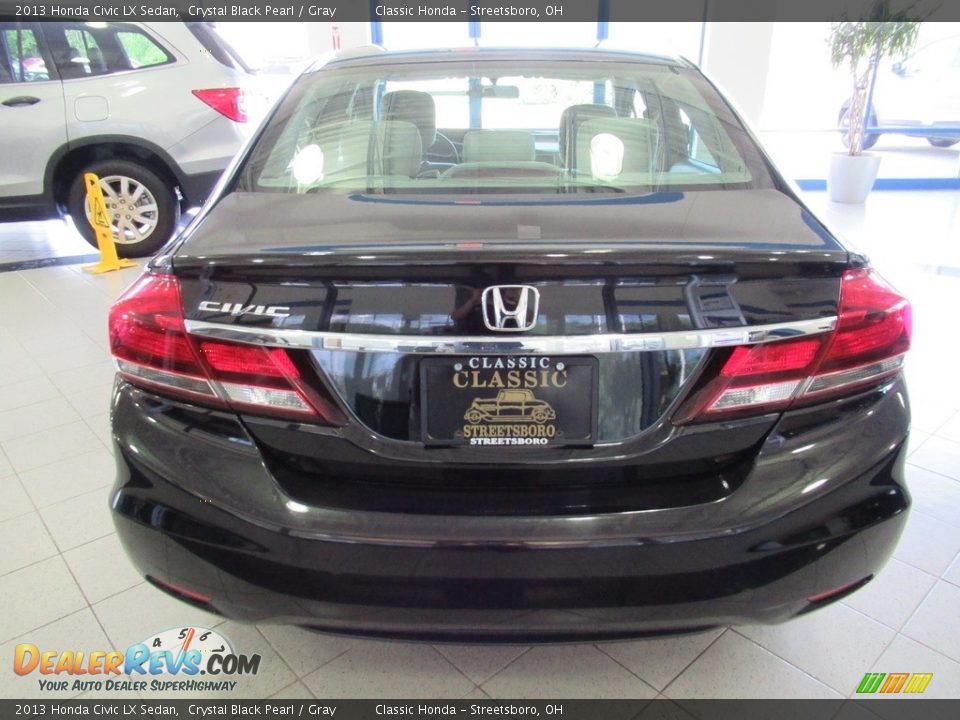 2013 Honda Civic LX Sedan Crystal Black Pearl / Gray Photo #8