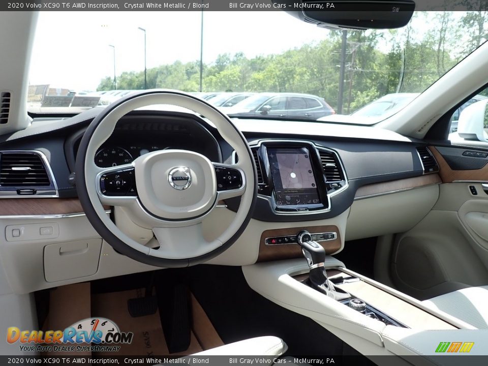 2020 Volvo XC90 T6 AWD Inscription Crystal White Metallic / Blond Photo #9