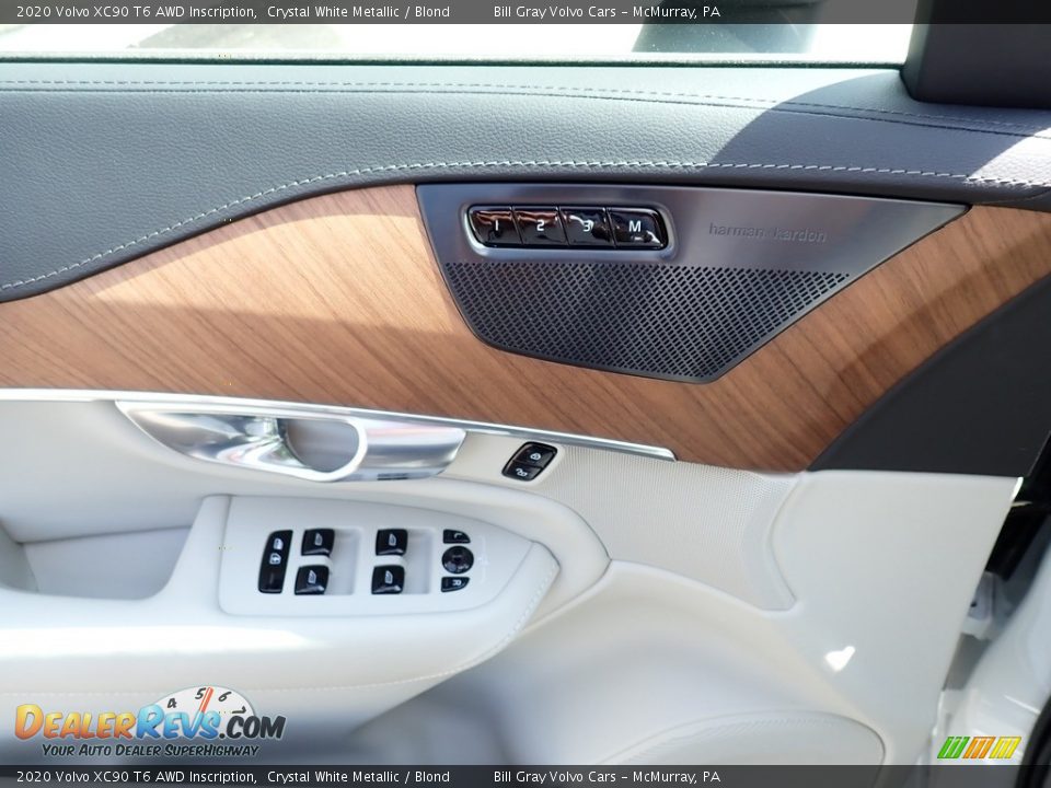 2020 Volvo XC90 T6 AWD Inscription Crystal White Metallic / Blond Photo #10