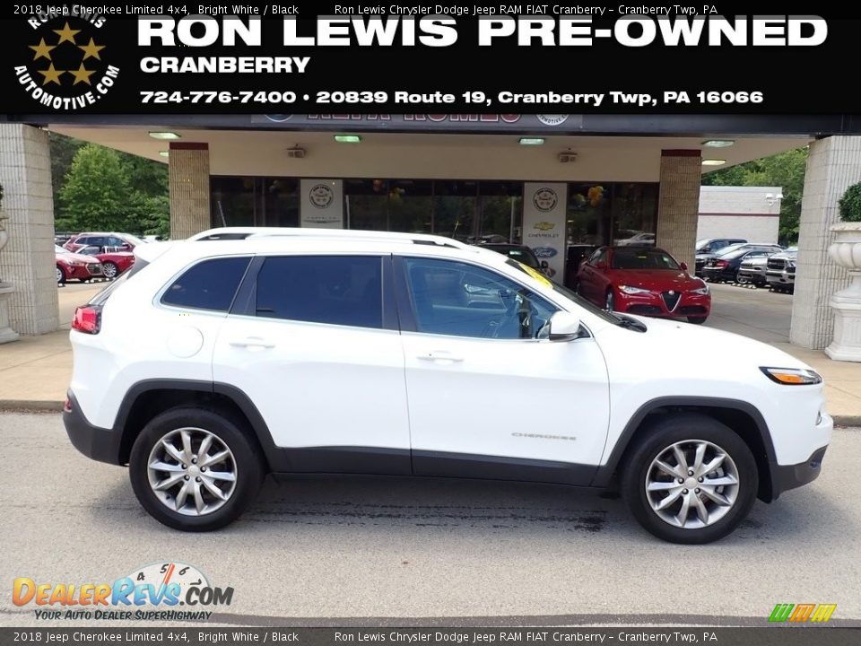 2018 Jeep Cherokee Limited 4x4 Bright White / Black Photo #1