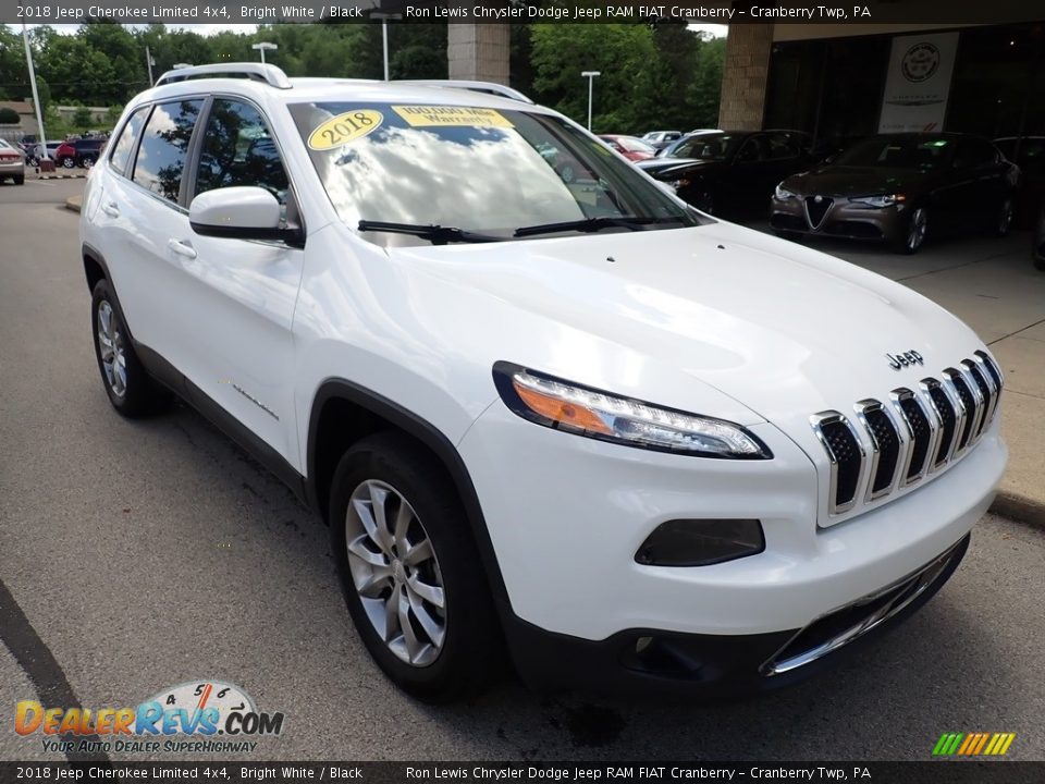 2018 Jeep Cherokee Limited 4x4 Bright White / Black Photo #3