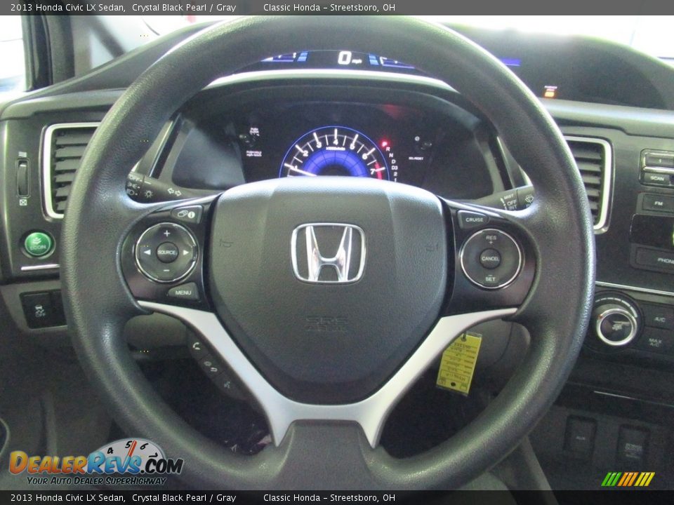 2013 Honda Civic LX Sedan Crystal Black Pearl / Gray Photo #28