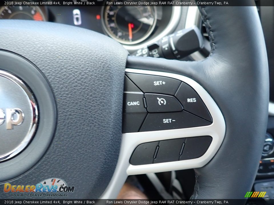 2018 Jeep Cherokee Limited 4x4 Bright White / Black Photo #19