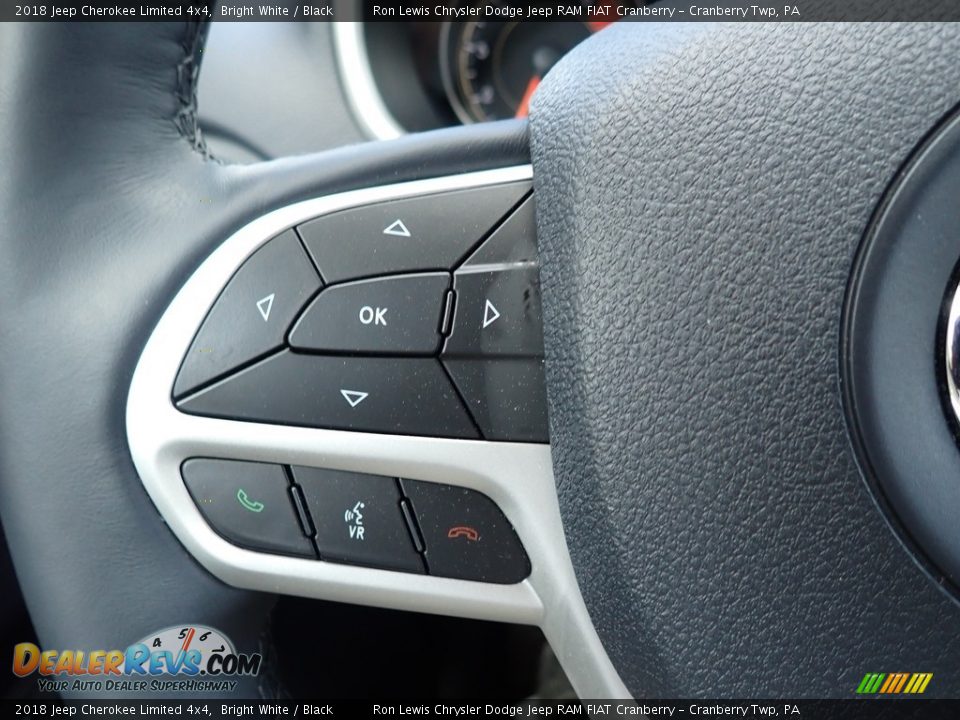 2018 Jeep Cherokee Limited 4x4 Bright White / Black Photo #20