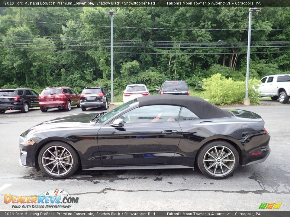 2019 Ford Mustang EcoBoost Premium Convertible Shadow Black / Showstopper Red Photo #5