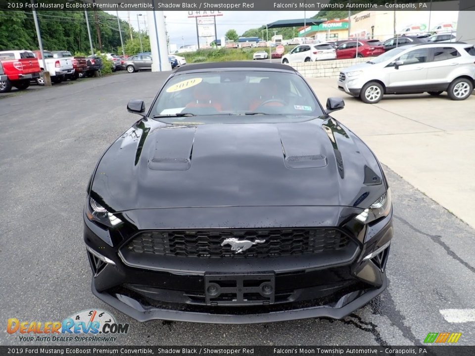 2019 Ford Mustang EcoBoost Premium Convertible Shadow Black / Showstopper Red Photo #7