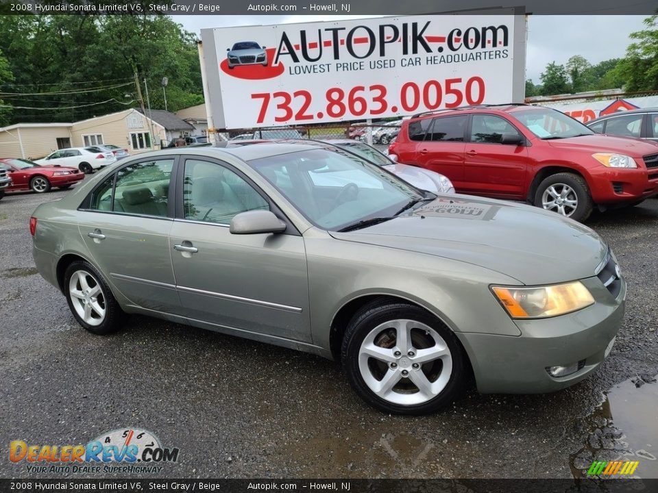 2008 Hyundai Sonata Limited V6 Steel Gray / Beige Photo #1