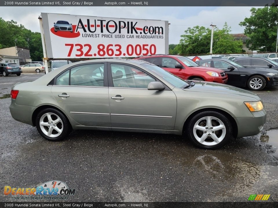 2008 Hyundai Sonata Limited V6 Steel Gray / Beige Photo #2