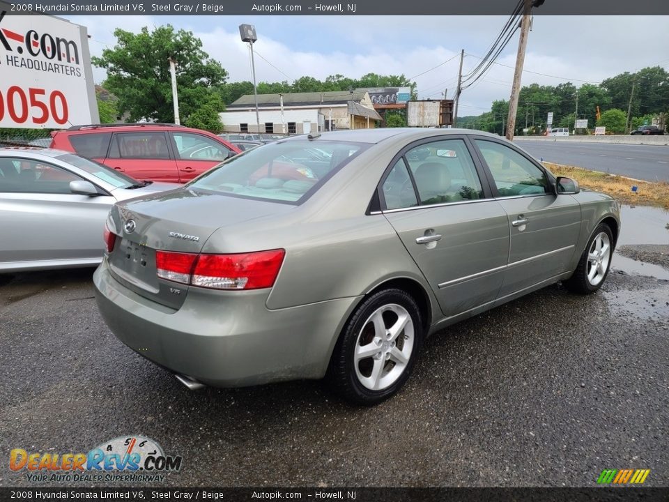 2008 Hyundai Sonata Limited V6 Steel Gray / Beige Photo #3