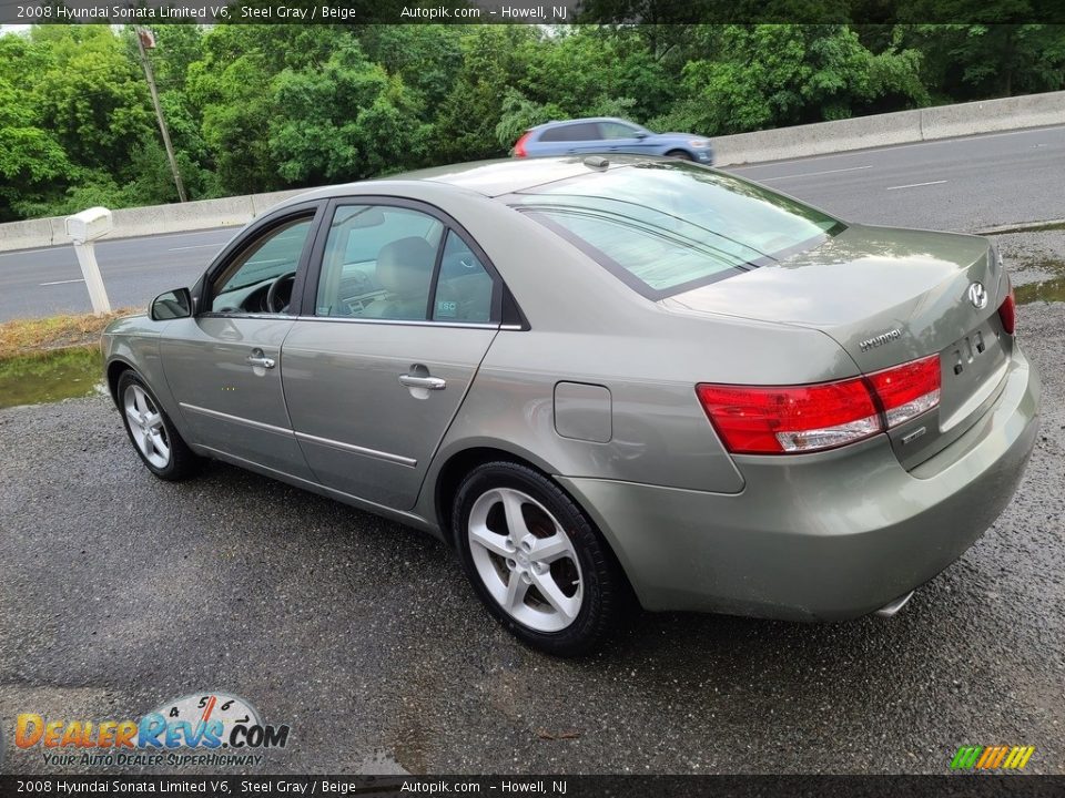 2008 Hyundai Sonata Limited V6 Steel Gray / Beige Photo #5