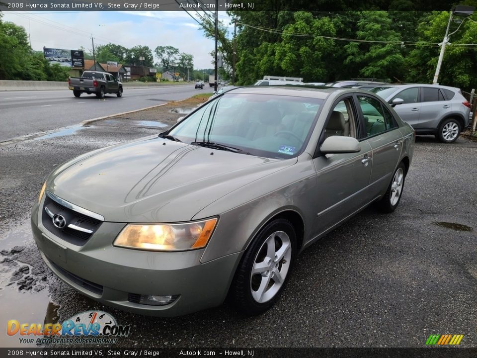 2008 Hyundai Sonata Limited V6 Steel Gray / Beige Photo #6