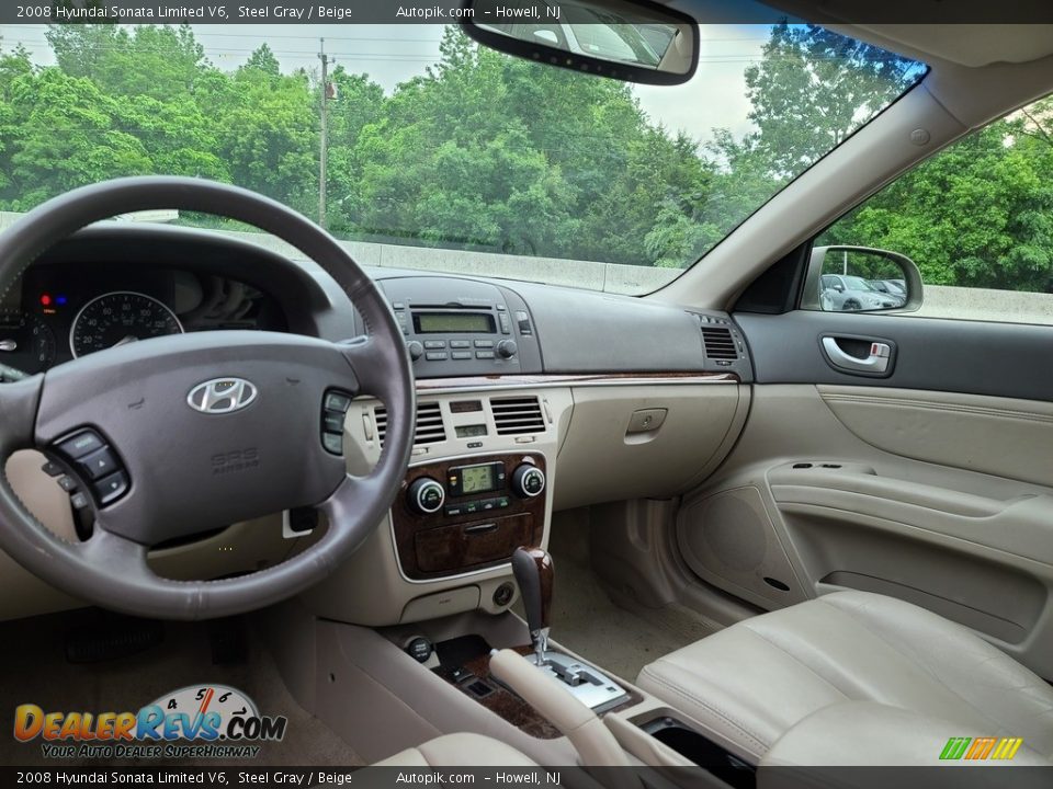 2008 Hyundai Sonata Limited V6 Steel Gray / Beige Photo #9