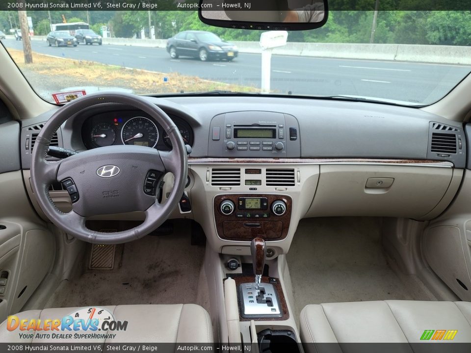 2008 Hyundai Sonata Limited V6 Steel Gray / Beige Photo #10