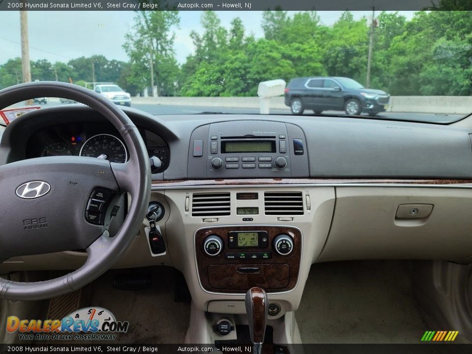 2008 Hyundai Sonata Limited V6 Steel Gray / Beige Photo #11