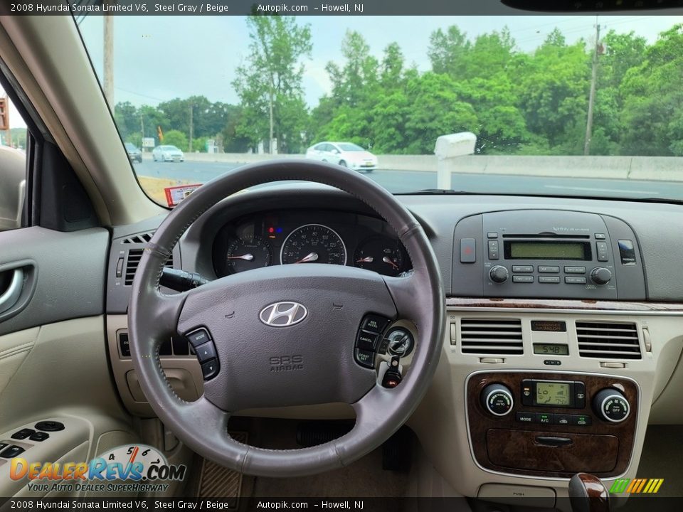 2008 Hyundai Sonata Limited V6 Steel Gray / Beige Photo #12