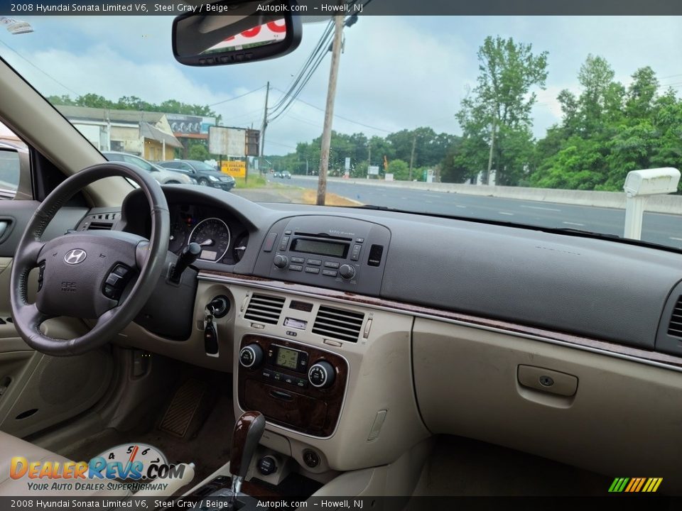 2008 Hyundai Sonata Limited V6 Steel Gray / Beige Photo #13