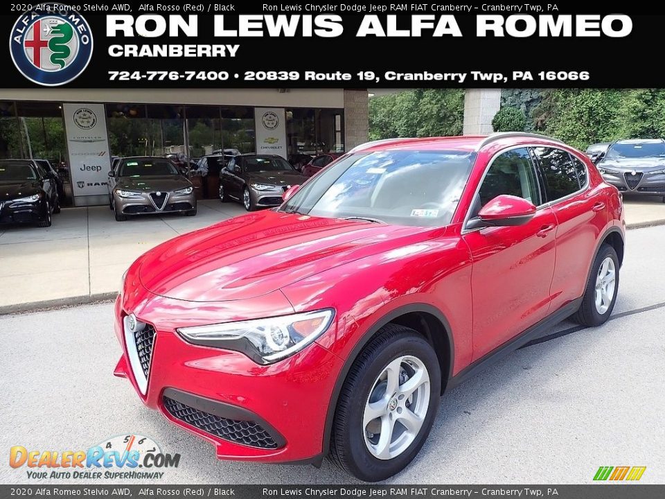 2020 Alfa Romeo Stelvio AWD Alfa Rosso (Red) / Black Photo #1