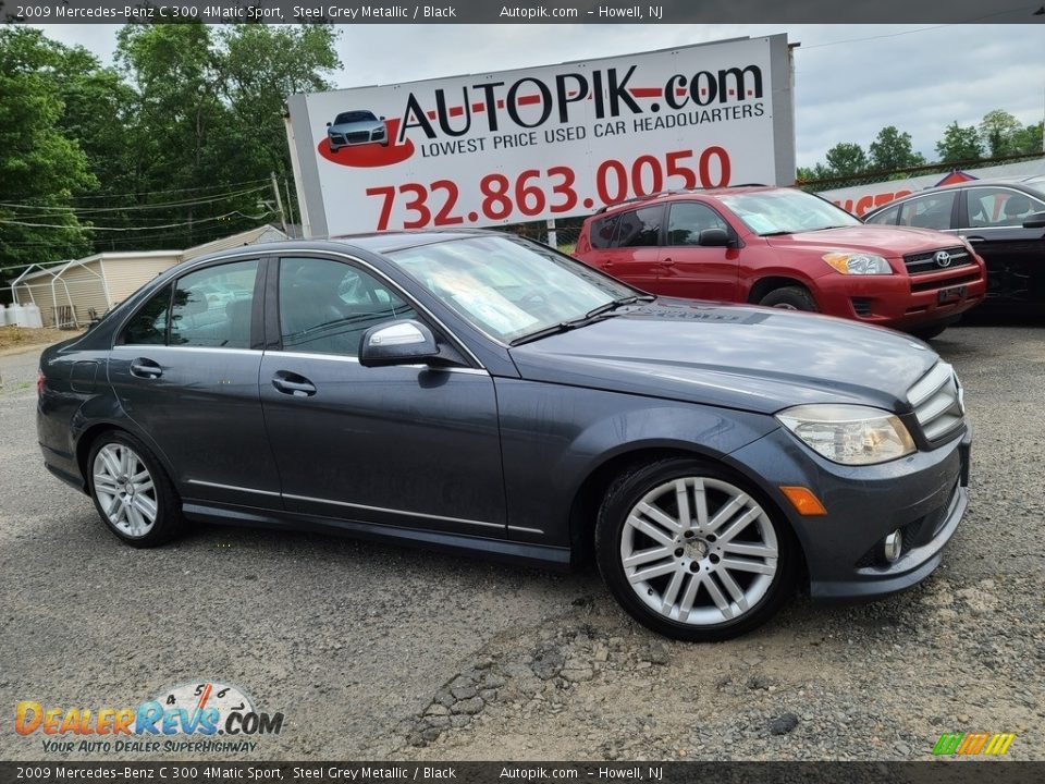 2009 Mercedes-Benz C 300 4Matic Sport Steel Grey Metallic / Black Photo #16