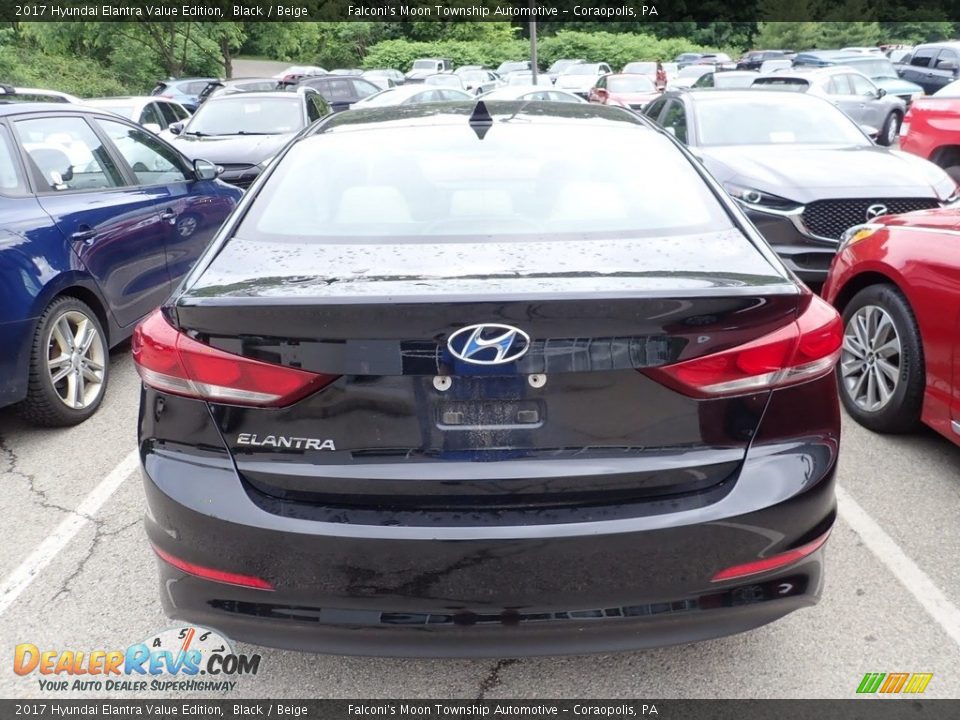 2017 Hyundai Elantra Value Edition Black / Beige Photo #3