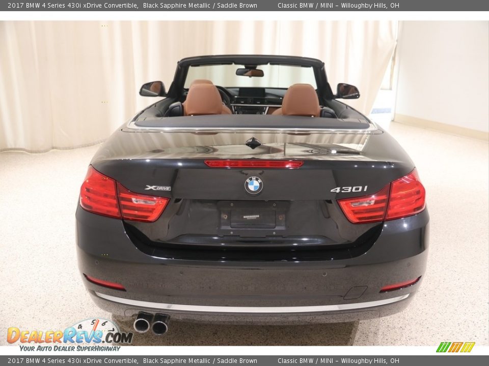 2017 BMW 4 Series 430i xDrive Convertible Black Sapphire Metallic / Saddle Brown Photo #4