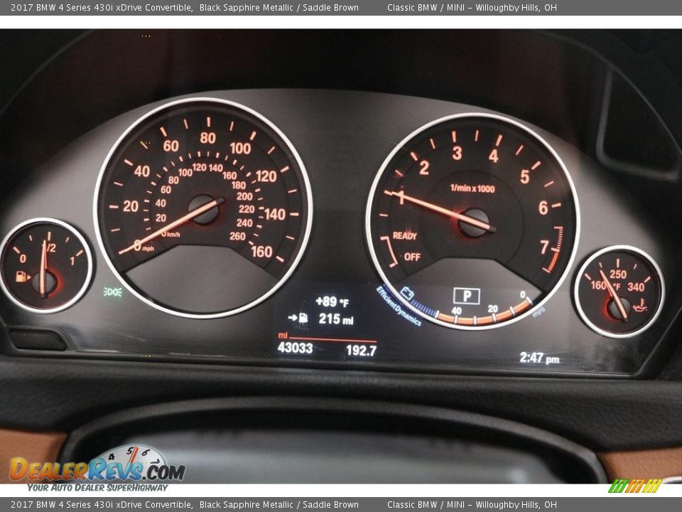 2017 BMW 4 Series 430i xDrive Convertible Gauges Photo #9