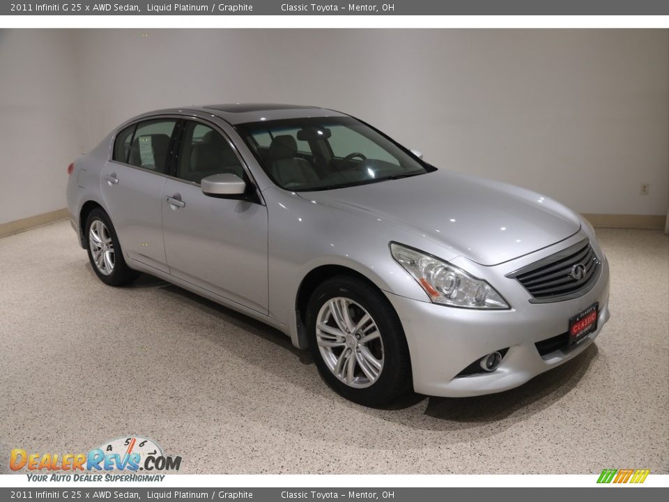 2011 Infiniti G 25 x AWD Sedan Liquid Platinum / Graphite Photo #1