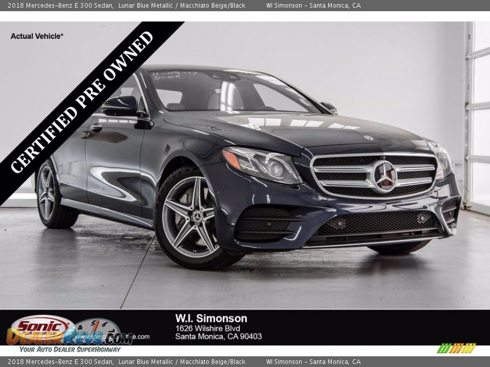 2018 Mercedes-Benz E 300 Sedan Lunar Blue Metallic / Macchiato Beige/Black Photo #1