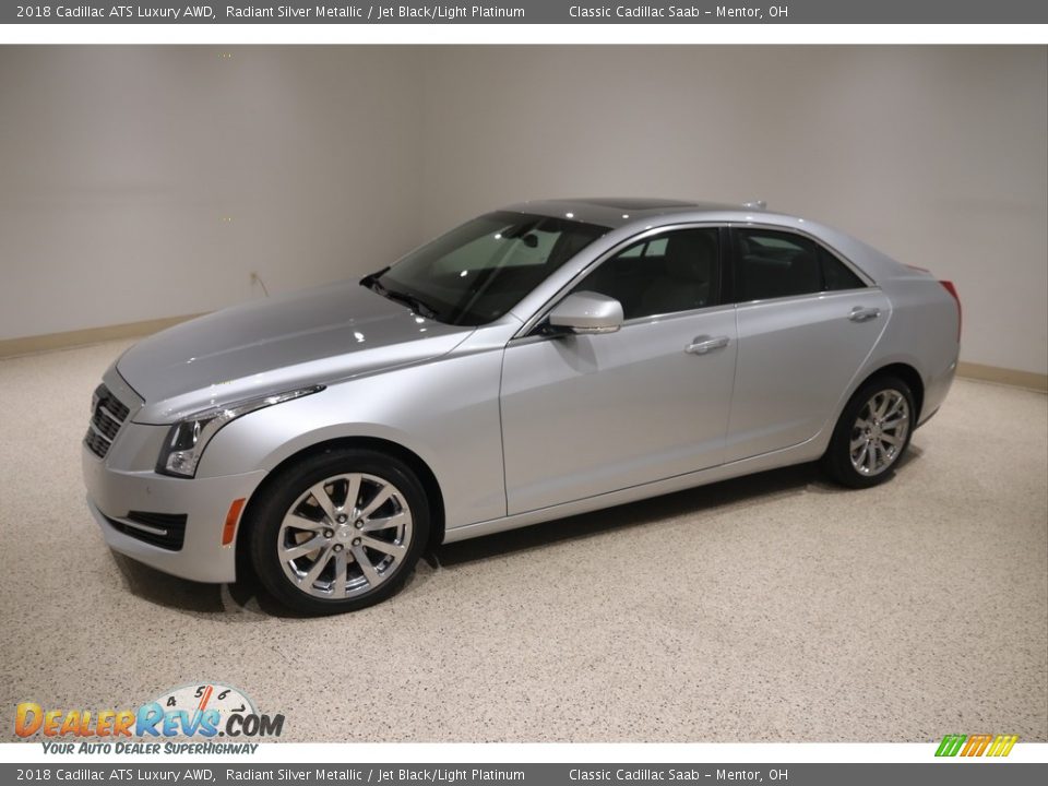 2018 Cadillac ATS Luxury AWD Radiant Silver Metallic / Jet Black/Light Platinum Photo #3