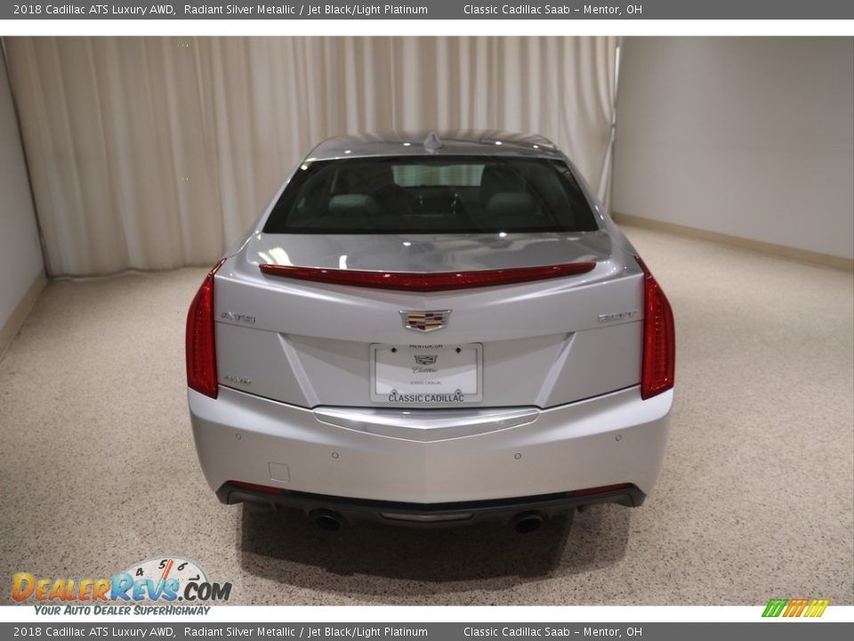 2018 Cadillac ATS Luxury AWD Radiant Silver Metallic / Jet Black/Light Platinum Photo #4