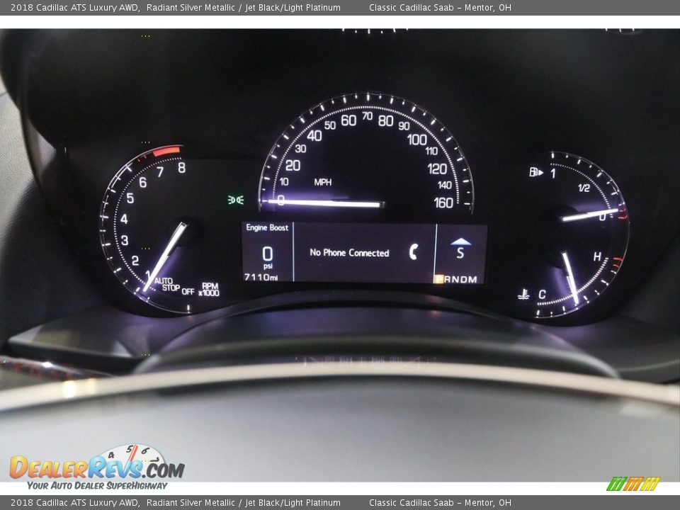 2018 Cadillac ATS Luxury AWD Radiant Silver Metallic / Jet Black/Light Platinum Photo #9