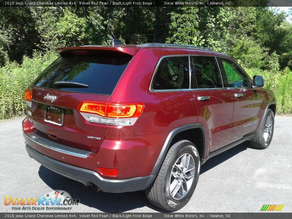 2018 Jeep Grand Cherokee Limited 4x4 Velvet Red Pearl / Black/Light Frost Beige Photo #7