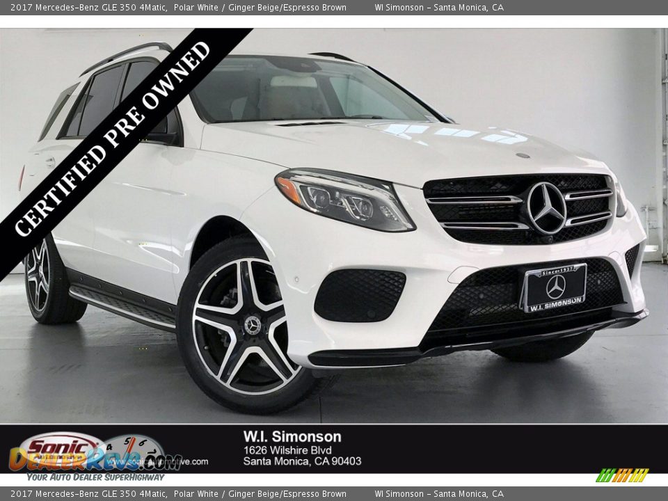 2017 Mercedes-Benz GLE 350 4Matic Polar White / Ginger Beige/Espresso Brown Photo #1