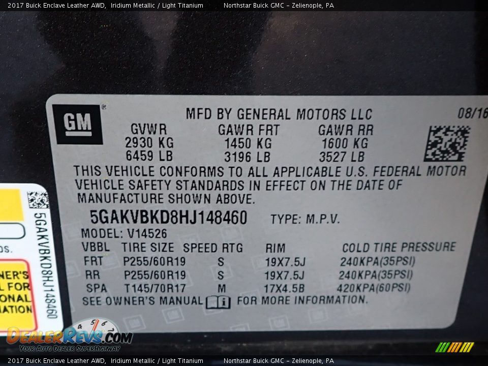 2017 Buick Enclave Leather AWD Iridium Metallic / Light Titanium Photo #15