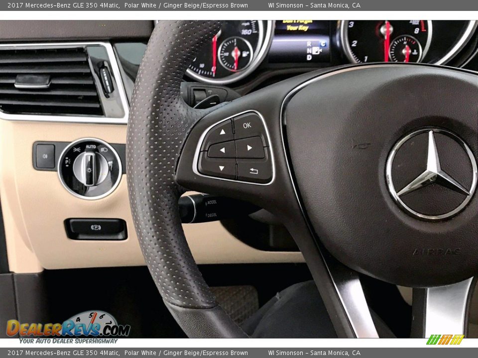 2017 Mercedes-Benz GLE 350 4Matic Polar White / Ginger Beige/Espresso Brown Photo #18