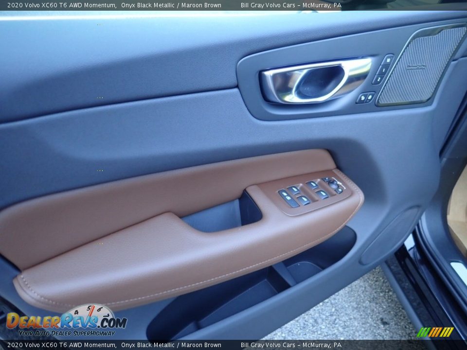 2020 Volvo XC60 T6 AWD Momentum Onyx Black Metallic / Maroon Brown Photo #11