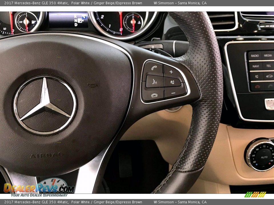 2017 Mercedes-Benz GLE 350 4Matic Polar White / Ginger Beige/Espresso Brown Photo #19