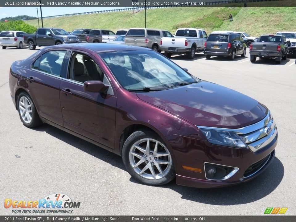 2011 Ford Fusion SEL Red Candy Metallic / Medium Light Stone Photo #2