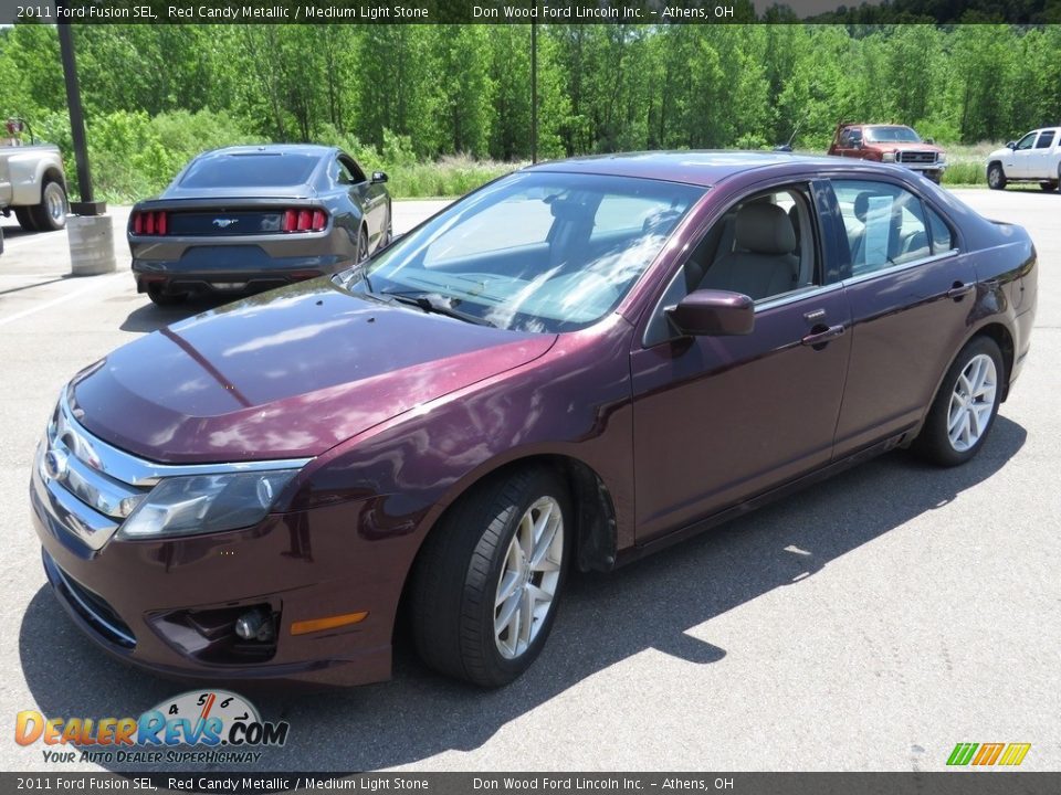 2011 Ford Fusion SEL Red Candy Metallic / Medium Light Stone Photo #5